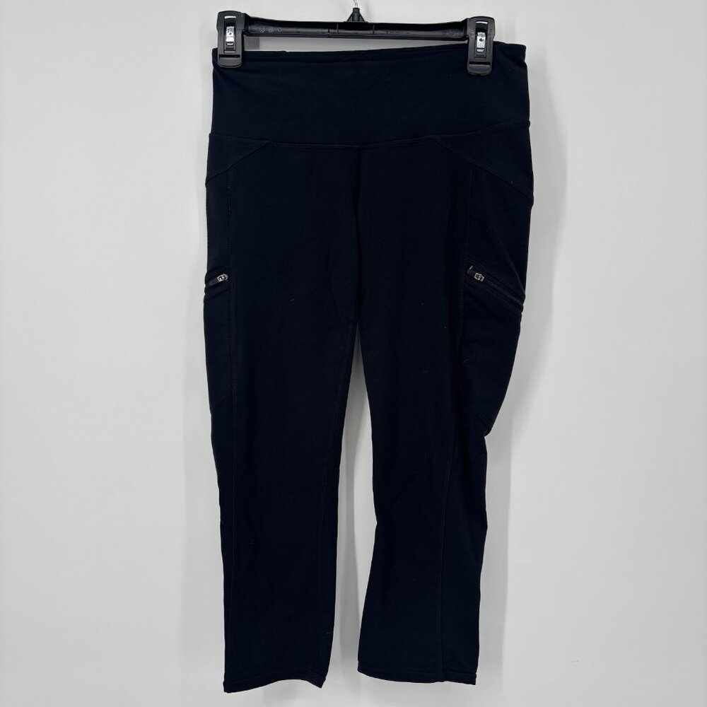 Athleta‎ Cropped Leggings Black Womens Size Small Pockets